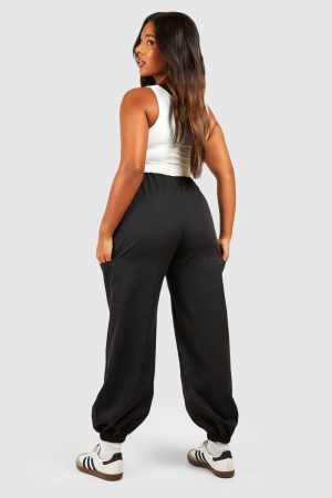 Plus Woven Pocket Detail Cuffed Cargo Trousers