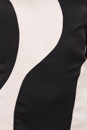 Mono Satin Midi Wedding Guest Dress