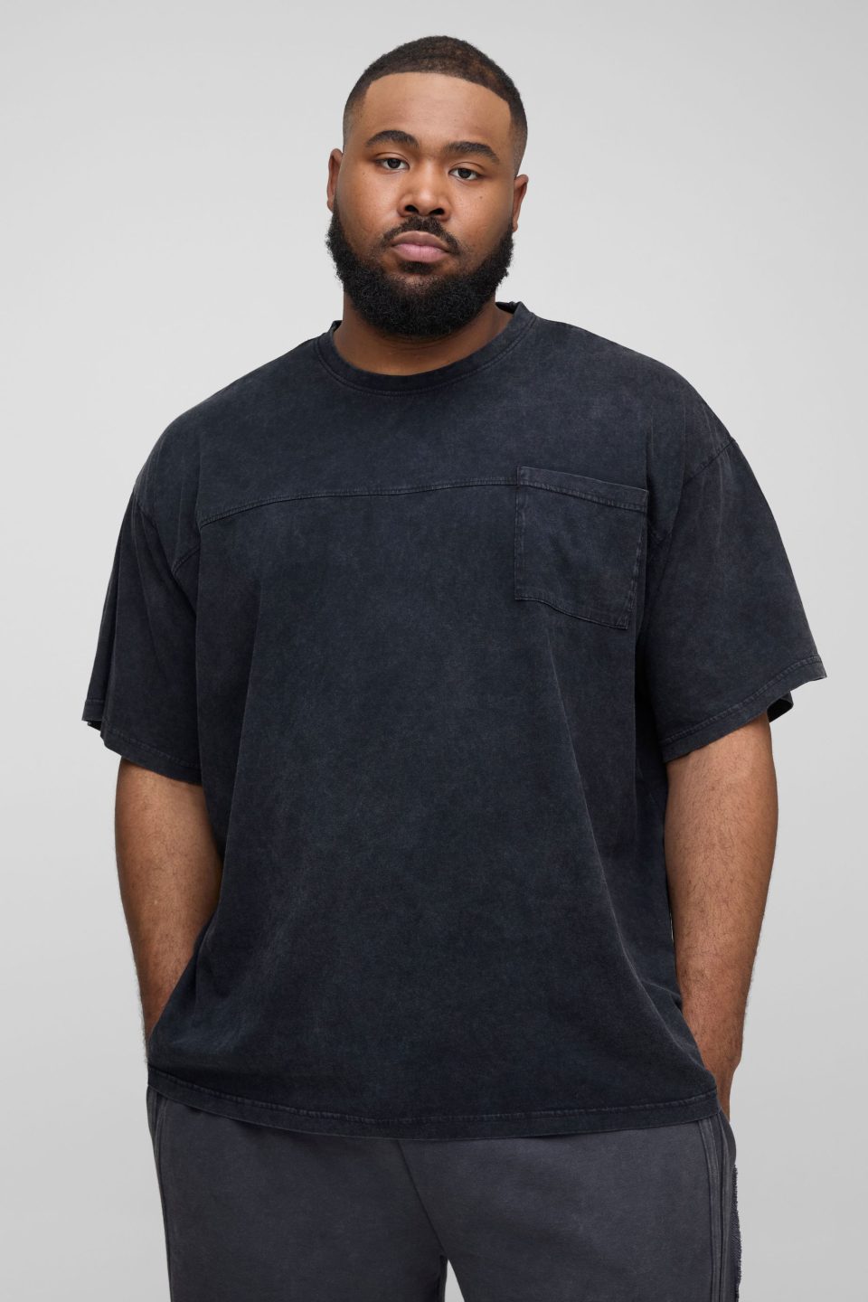 Plus Oversized Washed Pocket T-Shirt