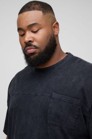 Plus Oversized Washed Pocket T-Shirt