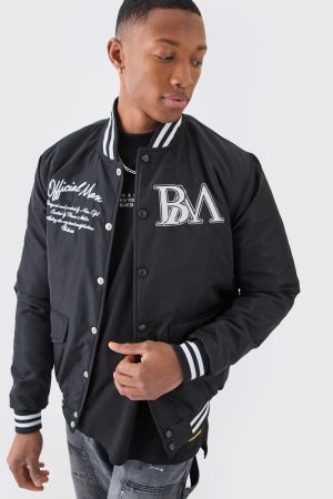 Nylon Varsity Jacket With Badges