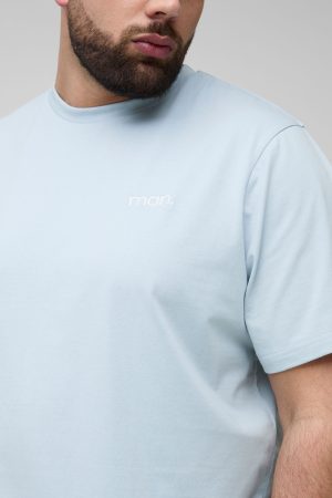 Plus Man Regular Fit Embroidered T-Shirt & Loose Fit Short Set