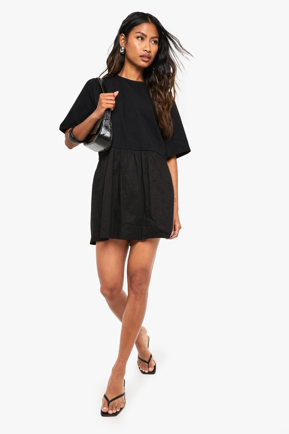 Jersey Cotton Mix Smock Dress