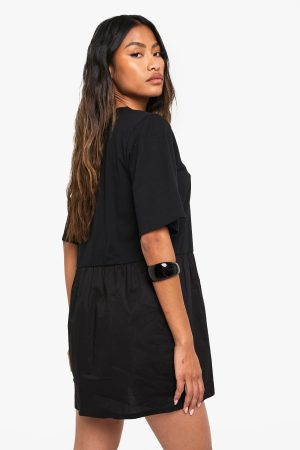 Jersey Cotton Mix Smock Dress