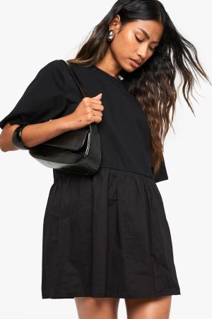 Jersey Cotton Mix Smock Dress