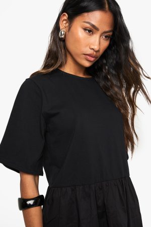 Jersey Cotton Mix Smock Dress