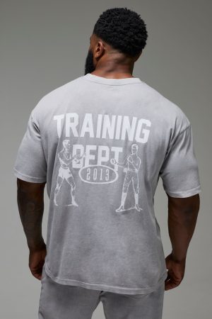 Man Active Training Dept Oversized Washed T-shirt