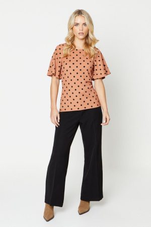 Petite High Waist Wide Leg Tailored Trouser