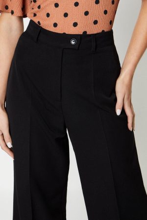 Petite High Waist Wide Leg Tailored Trouser