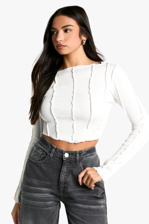 Exposed Seam Long Sleeve Top