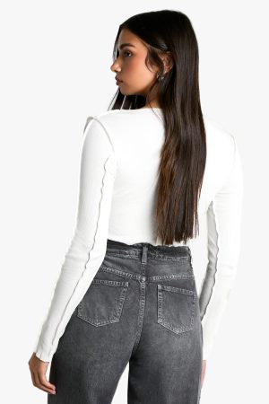 Exposed Seam Long Sleeve Top