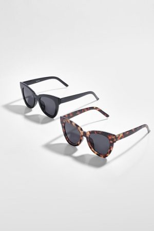 Chunky Oversized Frame Sunglasses 2 Pack