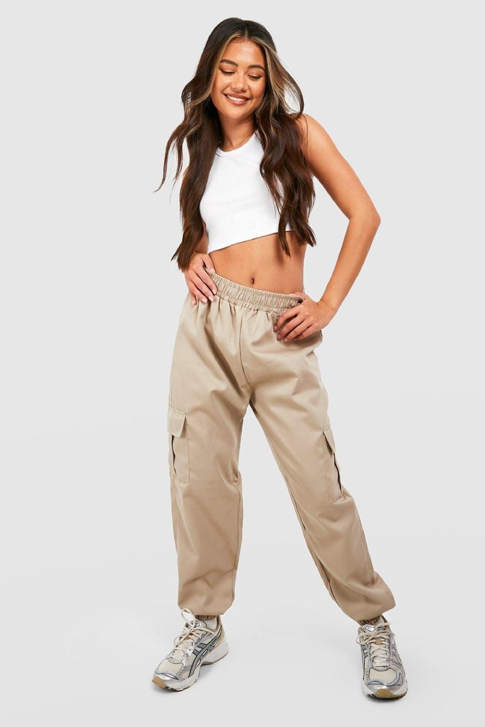 High Waisted Cargo Pocket Joggers