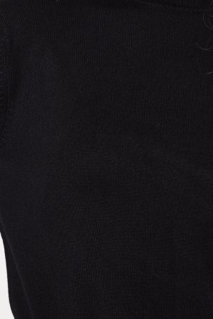 Funnel Neck Button Cuff Longline Jumper