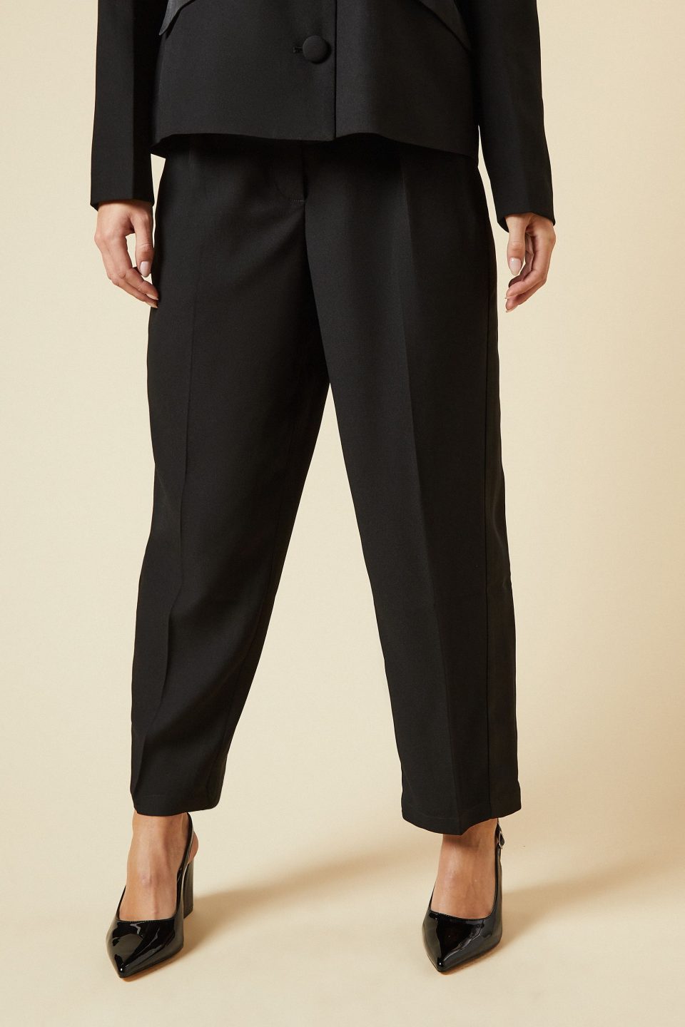 Petite Satin Tapered Trouser
