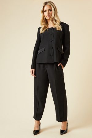 Petite Satin Tapered Trouser