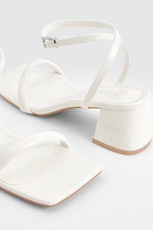 Square Toe Block Heel Two Part Heels