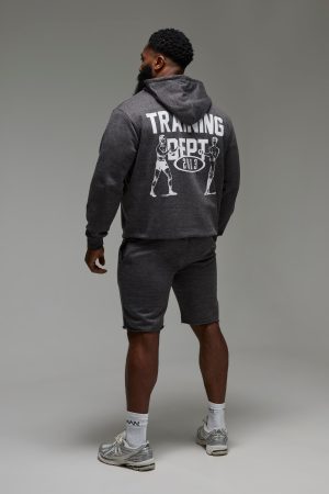 Man Active Training Dept Oversized Zip Through Hoodie