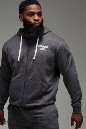 Man Active Training Dept Oversized Zip Through Hoodie