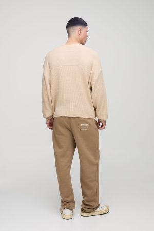 Oversized Boxy Brushed Rib Knitted Jumper