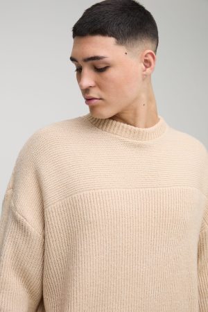 Oversized Boxy Brushed Rib Knitted Jumper