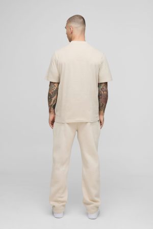 Regular Fit Embroidered Cross Extended Neck T-Shirt