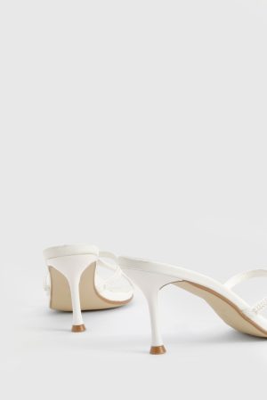 Beaded Lemon Detail Heeled Mules