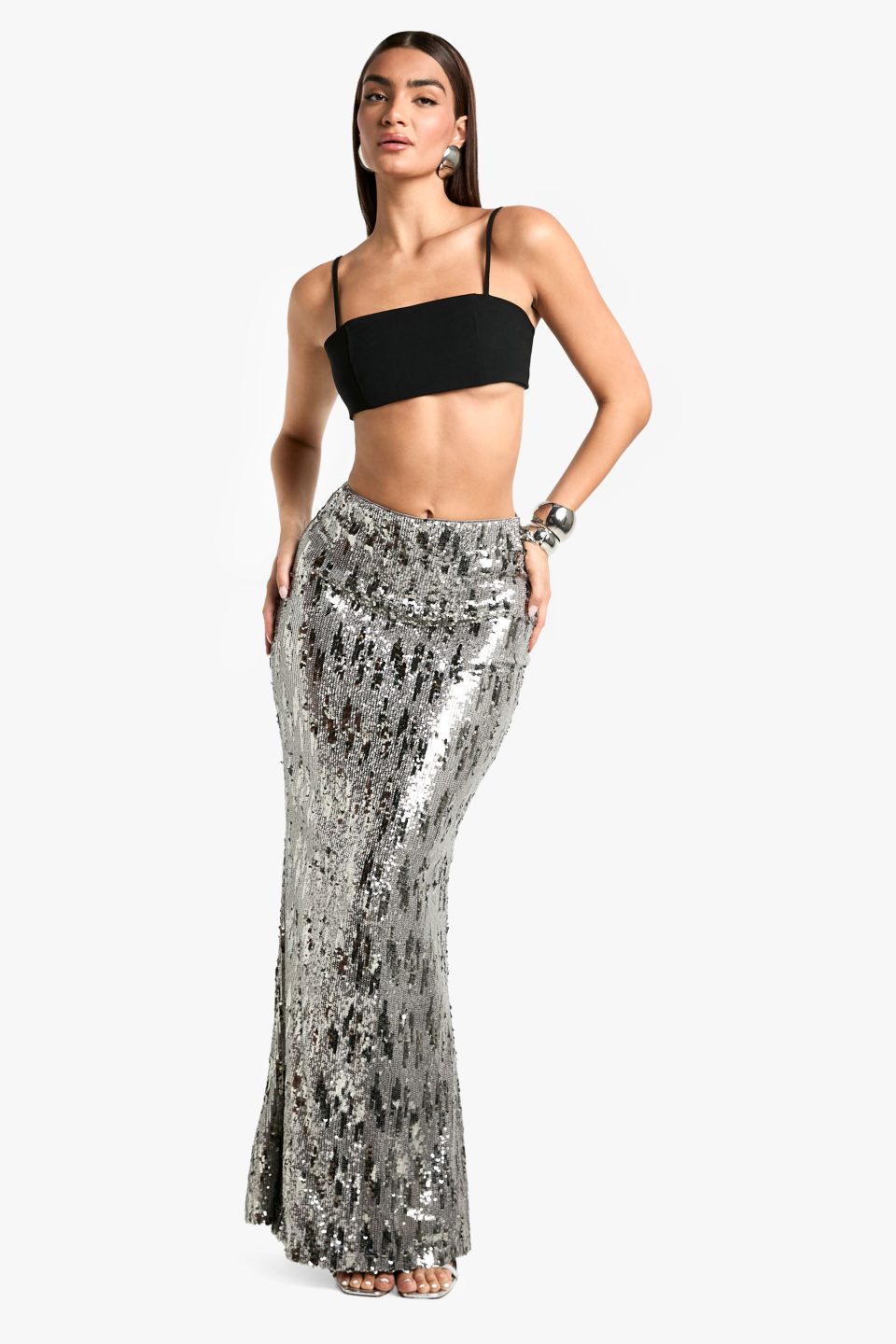 Multi Sequin Maxi Skirt
