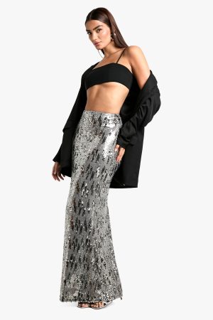 Multi Sequin Maxi Skirt