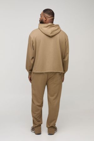 Plus Tonal Embroidered Welt Pocket Hoodie