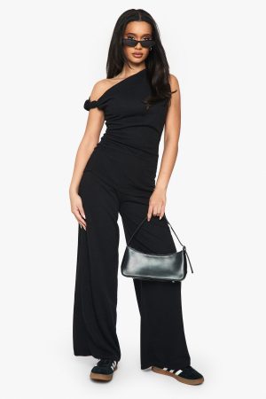 Textured Off Shoulder Ruched Top