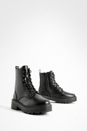Lace Up Chunky Hiker Boots