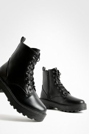 Lace Up Chunky Hiker Boots