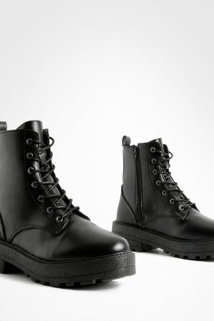 Lace Up Chunky Hiker Boots