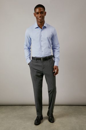 Blue Regular Fit Easy Iron Shirt
