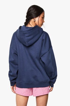 USA Flag Embroidered Oversized Hoodie