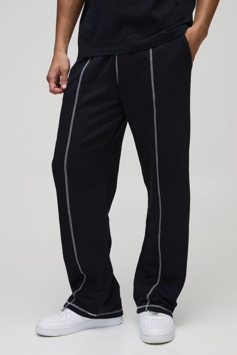 Relaxed Contrast Stitch Joggers