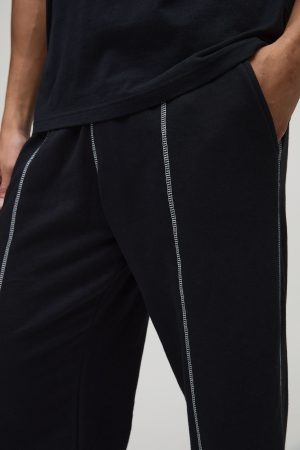 Relaxed Contrast Stitch Joggers