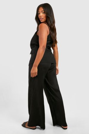 Plus Woven Tailored Waistcoat & Straight Trouser Co-ord
