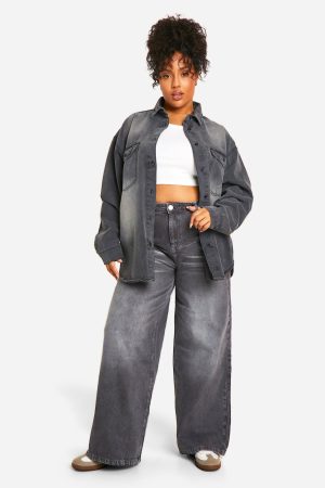 Plus Oil Washed Denim Jean