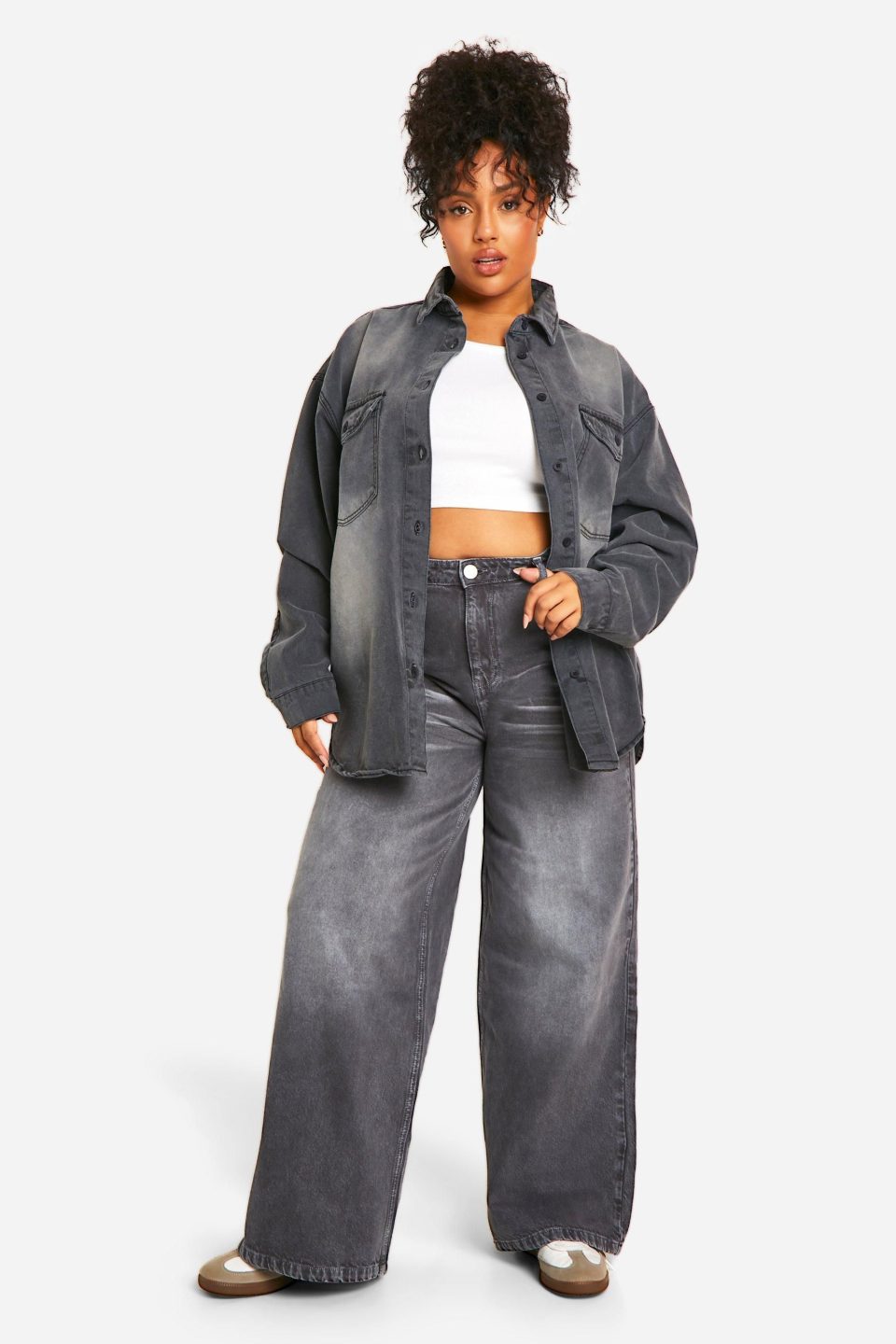 Plus Oil Washed Denim Jean
