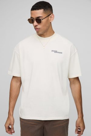 Oversized Extended Neck Pour Homme Canine Graphic T-Shirt
