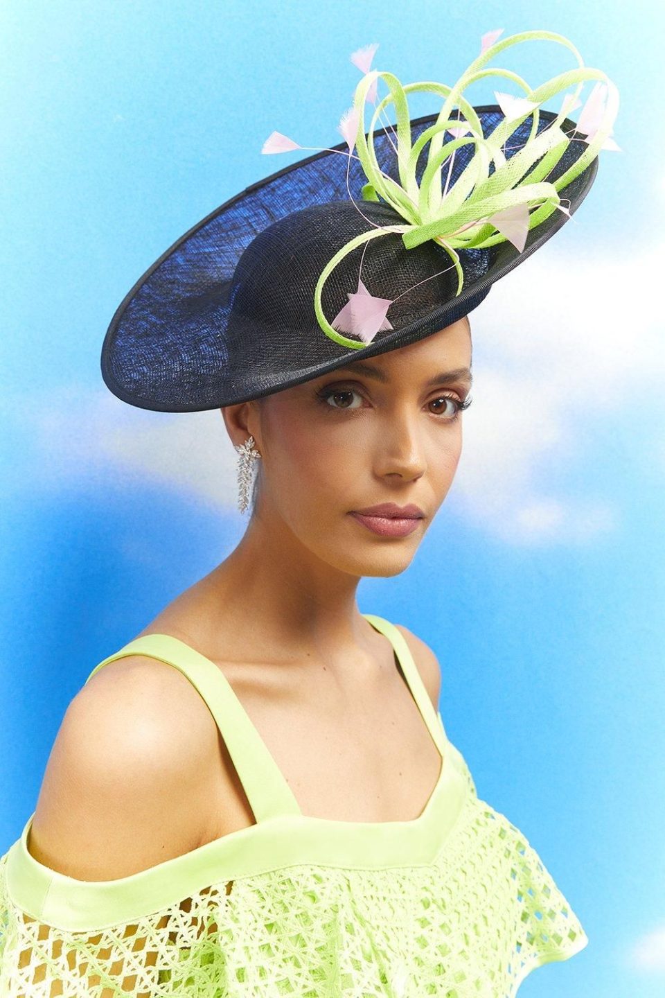 Lisa Tan Loop And Feather Detail Side Facing