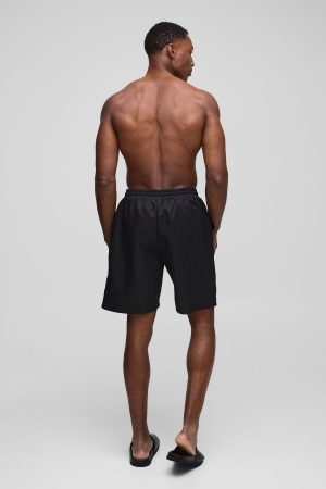 Long Length Swim Short in Black