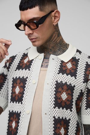 Tall Regular Fit Crochet Shirt & Relaxed Short Set