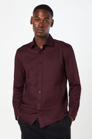 Textured Stripe Long Sleeve Shirt