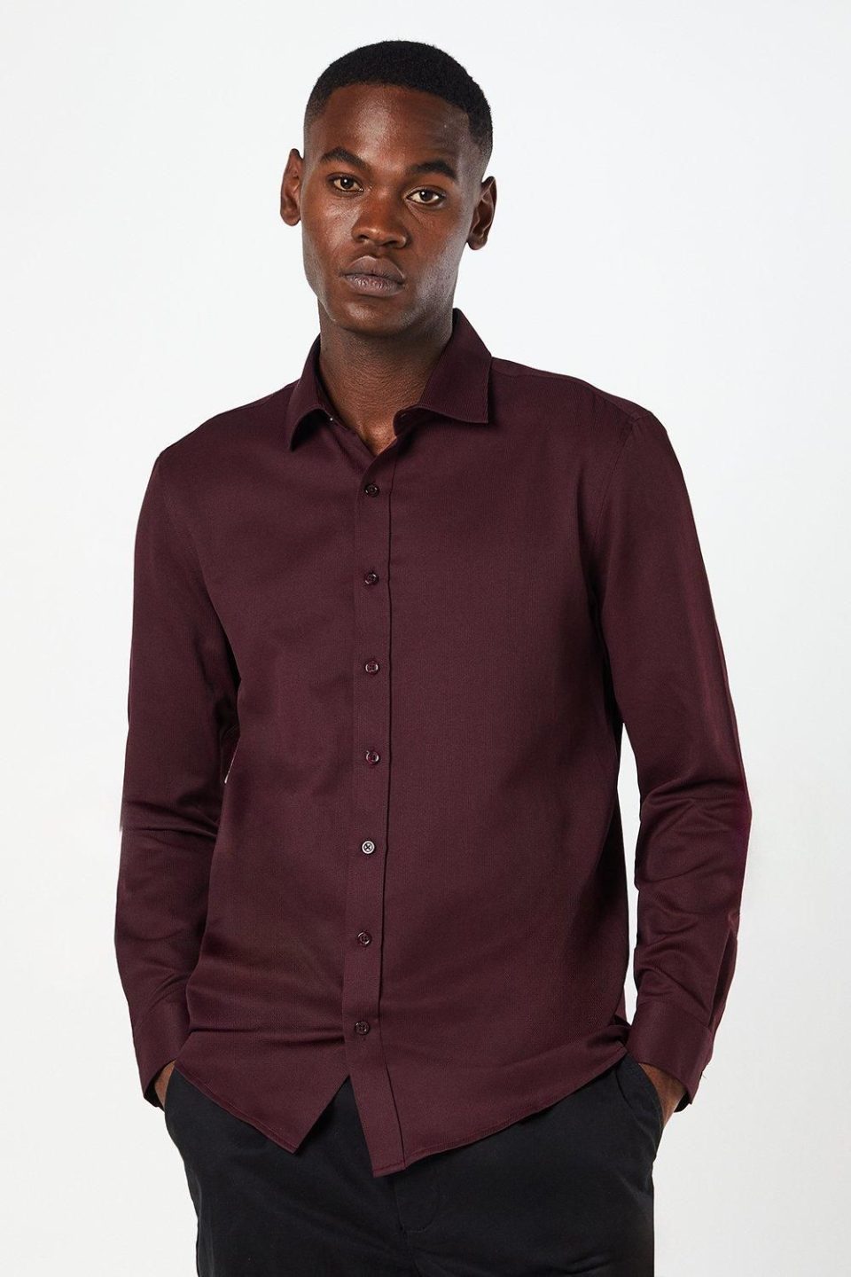 Textured Stripe Long Sleeve Shirt
