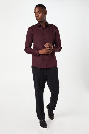 Textured Stripe Long Sleeve Shirt