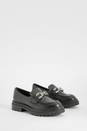 Metal Trim Detail Chunky Loafers