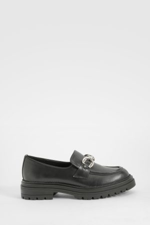 Metal Trim Detail Chunky Loafers